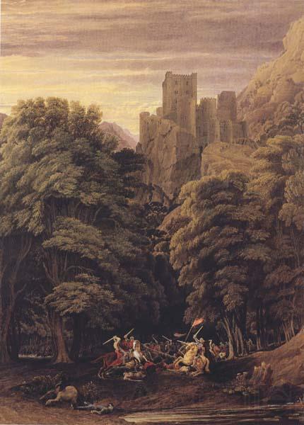 William Turner of Oxford A Scene in the vicinity of a Baronial Residence in the reign of Stephen (mk47) Spain oil painting art
